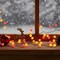 LED Cluster Lights Christmas Decorations, Orange, Yellow, Red Christmas Lights. Plug in Cluster Fairy String Light and Fall Decor. 120 Berry's on Thin Black Wire, Ideal Tree and Garland Light